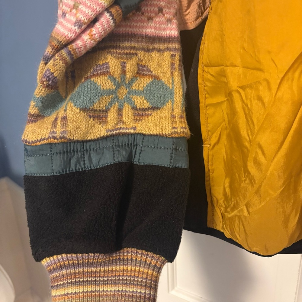 Free People To The Peak Quarter Zip in Fairisle / Hot Pink Combo - Picture 11 of 11